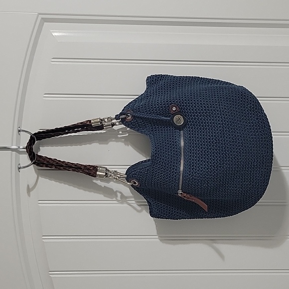 The Sak Handbags - The Sak Navy Blue Crochet Shoulder Handbag